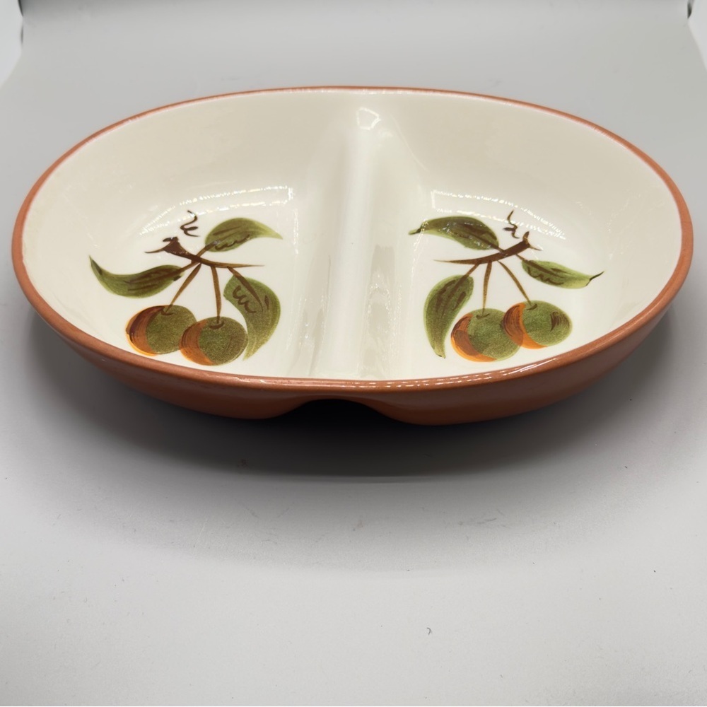 Stangl Pottery Ceramjc Orchard Song Divided Serving Bowl